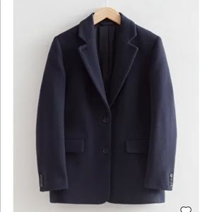 & Other Stories Black Oversized Wool Blazer